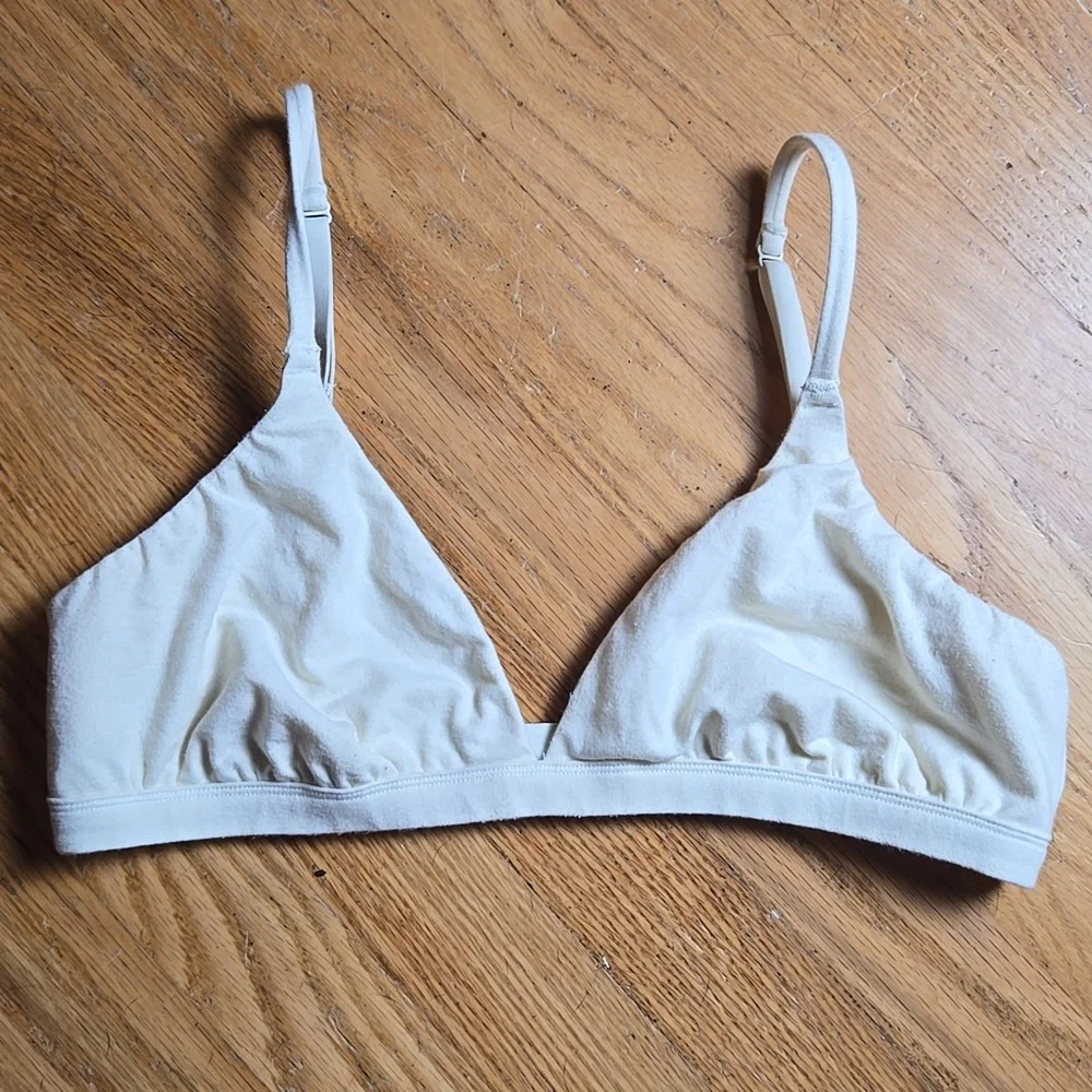 Skims Bone cotton jersey triangle bralette - Picture 2 of 4